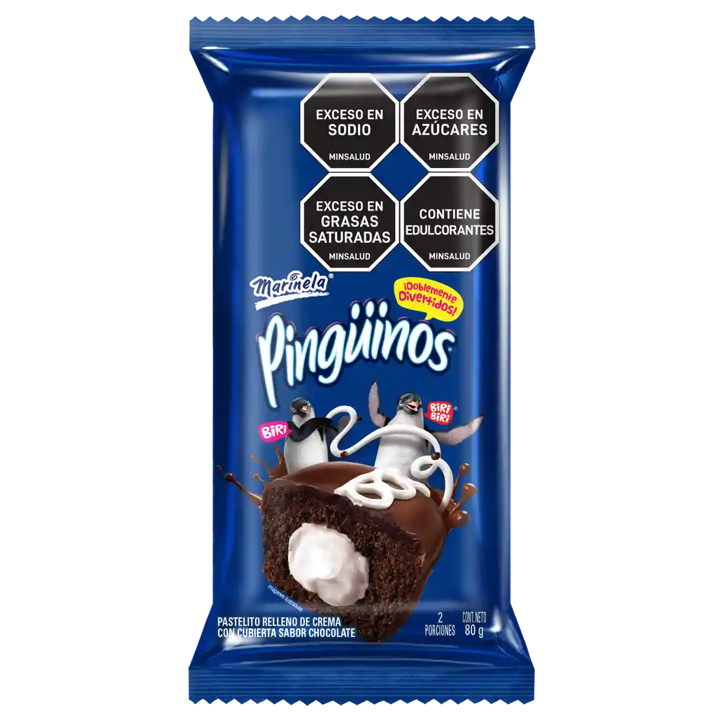 Pinguino Pastelito Relleno de Crema con Cubierta de Chocolate 80 g