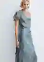 Falda Trendy Azul Talla S Mujer Mango
