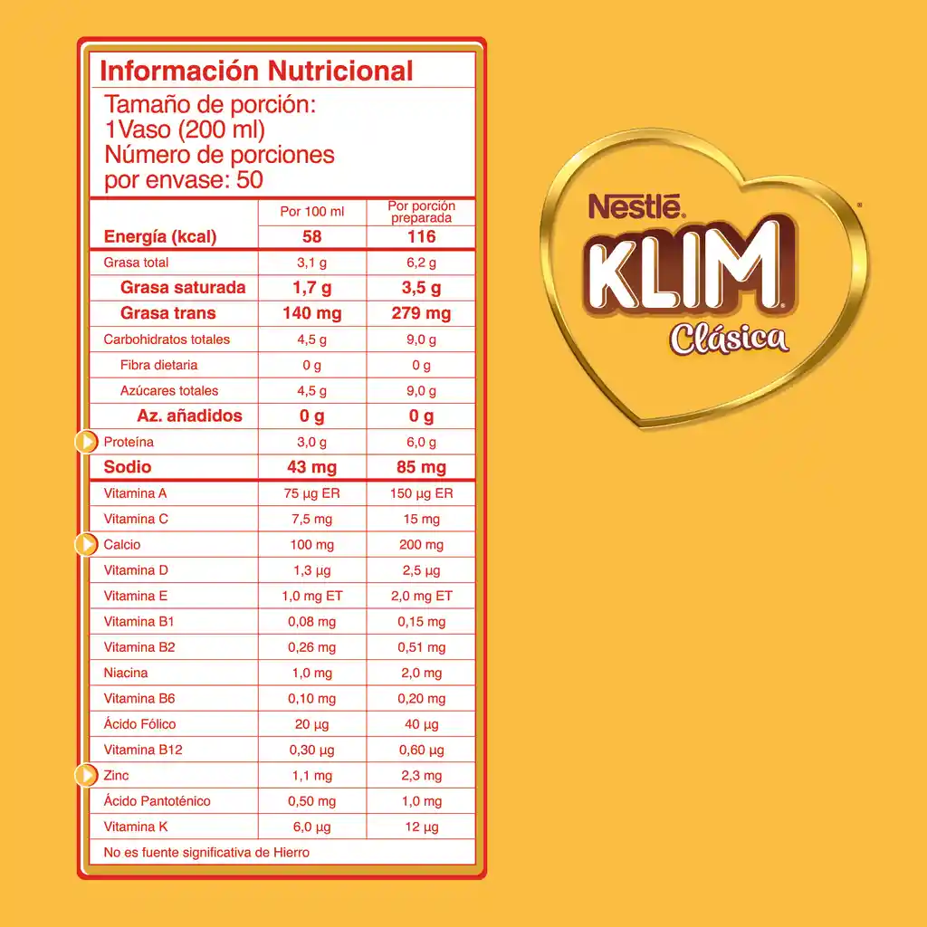Leche en polvo KLIM Clásica x 1200g