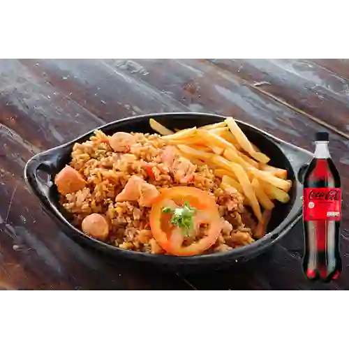 Combo Arroz Mixto c/ Chuleta +Cocacola S/az 1.5L