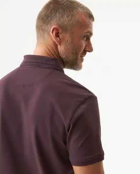 Camiseta Striped Trim Polo Hombre Morado Sombrio T L Chevignon