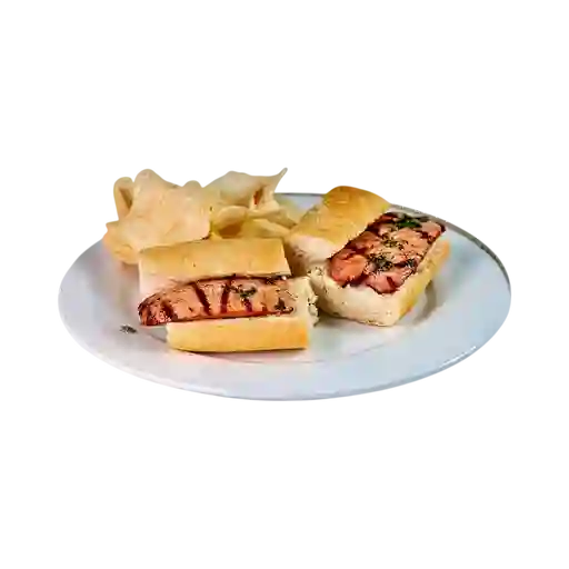 Sándwich Choripán Argentino +papas Chips