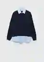 Jersey Fede Navy Talla M Mujer Mango