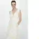 Vestido Morgali Off White Talla L Mujer Mango