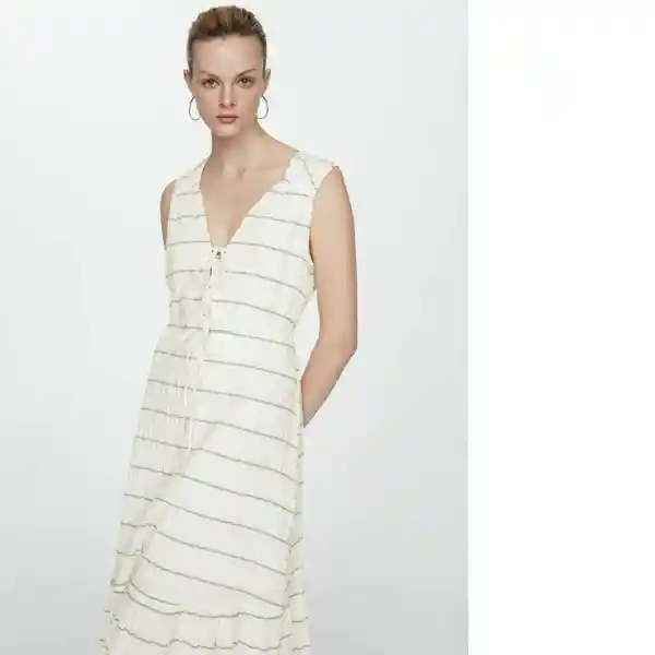 Vestido Morgali Off White Talla L Mujer Mango