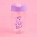 Vaso Plástico Con Tapa Abatible de Letter Rosa 500 mL Miniso