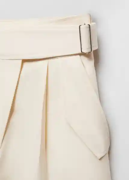 Pantalón Mule Offwhite Talla 40 Mujer Mango