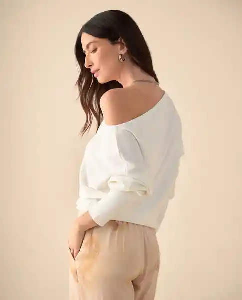 Suéter Tejido Crudo Vainilla Claro Talla L 461G210 Esprit