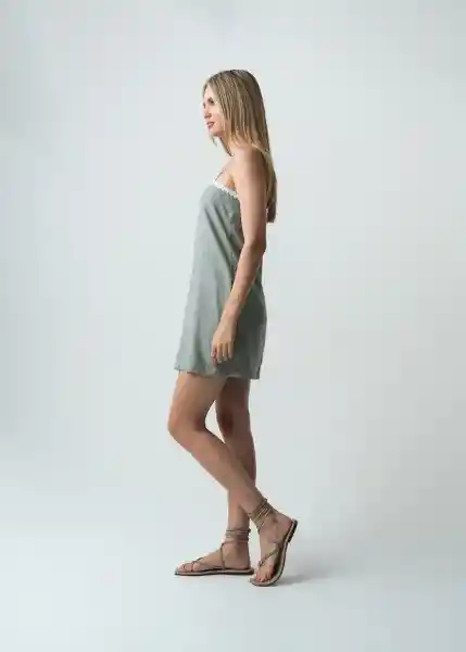 Vestido Liken Verde Calma Medio Talla S 472G377 Naf Naf