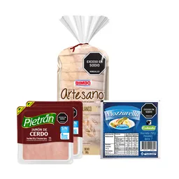 Combo Bimbo Pan Artesano Tajado 500 g + Colanta Mozzarella