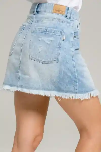 Falda Maine Color Azul Claro Talla 8 Ragged