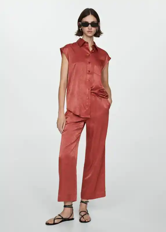 Camisa Gaia-w Rojo Talla Xs Mujer Mango