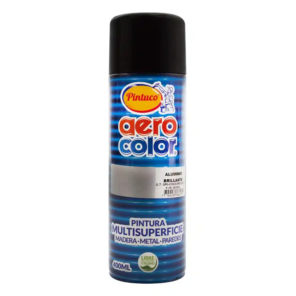 Aerocolor Pintura Laca Brillante Aluminio 125016-16 400 mL