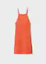 Vestido Mango Naranja Pastel Talla M Mujer Mango