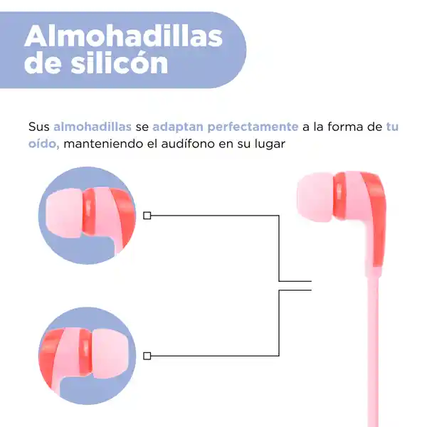 Audífonos Con Cable Tipo C Rojo y Rosa Mod Ebpe A60Fc Miniso