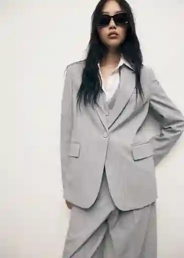 Blazer Americana Bowery Gris Talla S Mujer Mango