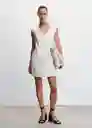 Vestido Ticket-H Off White Talla S Mujer Mango