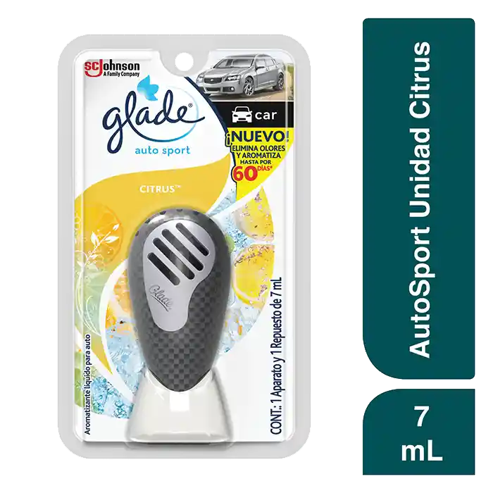 Glade Auto Sport Aparato, Citrus 7ml