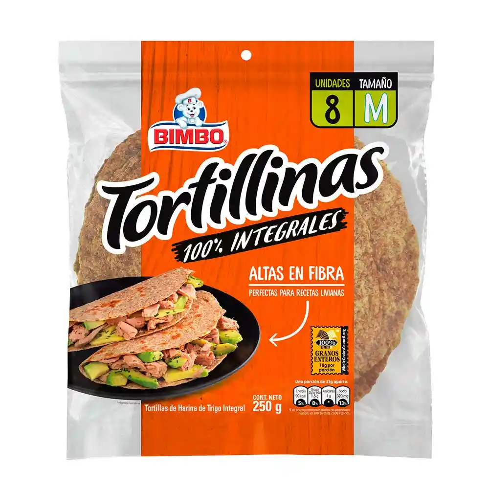Bimbo Tortillas Integrales Tamaño Mediano 