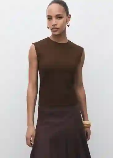 Camiseta Gala Marrón Talla S Mujer Mango