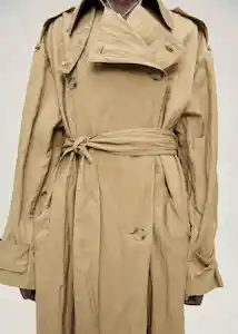 Abrigo Trench Cherry Camel Talla S Mujer Mango