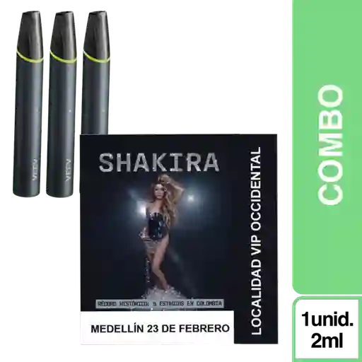 Combo Veev Now Ultra Manzana 3 Und + Boleta Shakira Med 23 de Feb Occidental