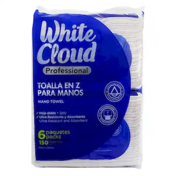 White Cloud Toalla en Z para Manos 