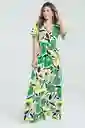 Vestido Flowy Color Verde Pasto Talla M Ragged