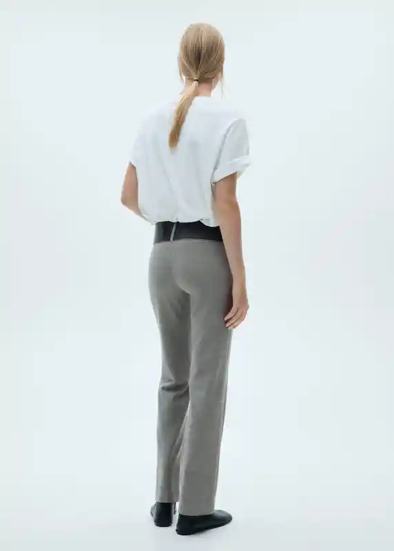 Pantalón Aria Gris Talla 42 Mujer Mango