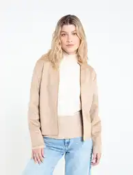 Chaqueta Kosh Mujer Beige Polvillo Medio Talla L Naf Naf