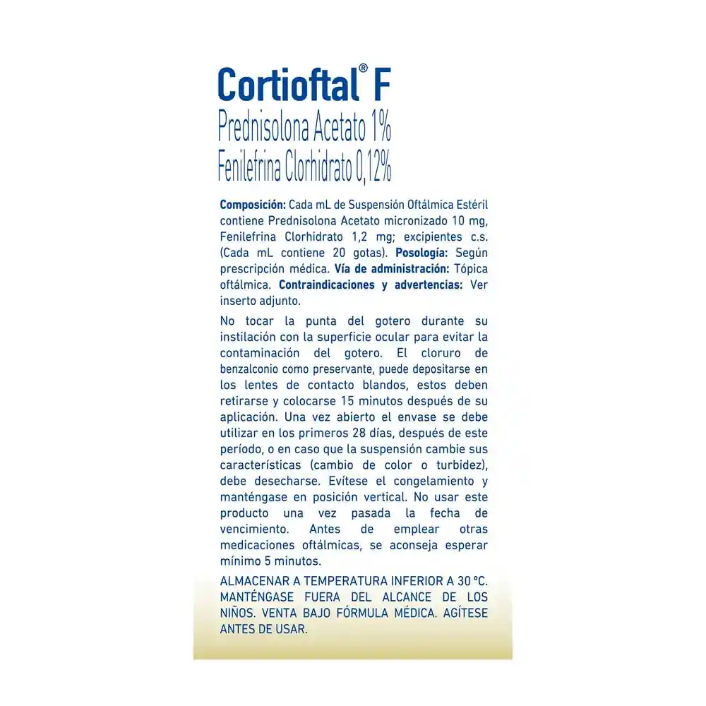 Cortioftal F Suspensión Oftálmica (1 %/ 0.12 %)