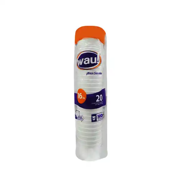 Wau Contenedor Con Tapa 16 Oz