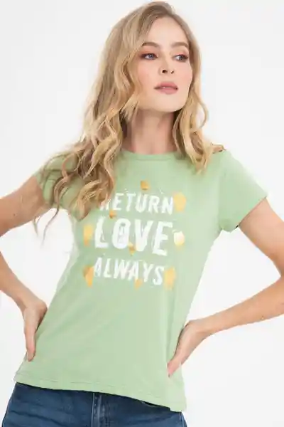 Ragged Camiseta Love Foil Color Verde Medio Talla L