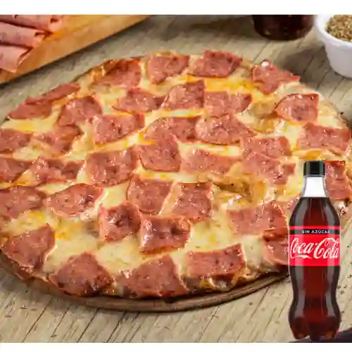 Combo Pizza Jamón + Coca-Cola Zero 600 ml