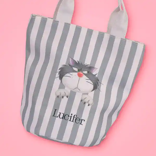 Bolso Disney Cat Colección Lucifer Gris Miniso