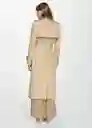 Saco Trench Eiffel Camel Talla S Mujer Mango