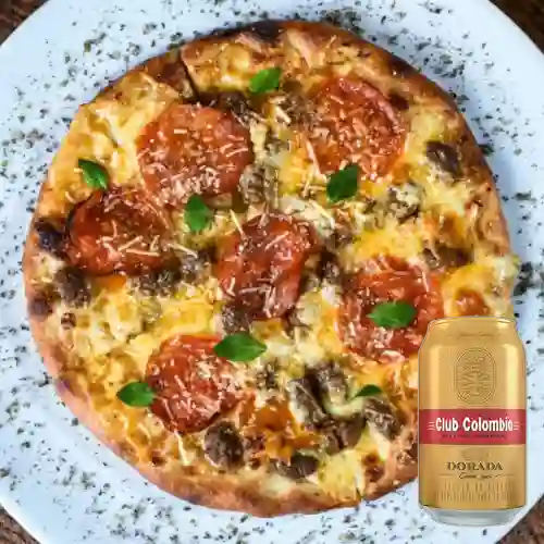 Combo Pizza Artesanal Italianísima + Club Col. Dorada 330ml Lta