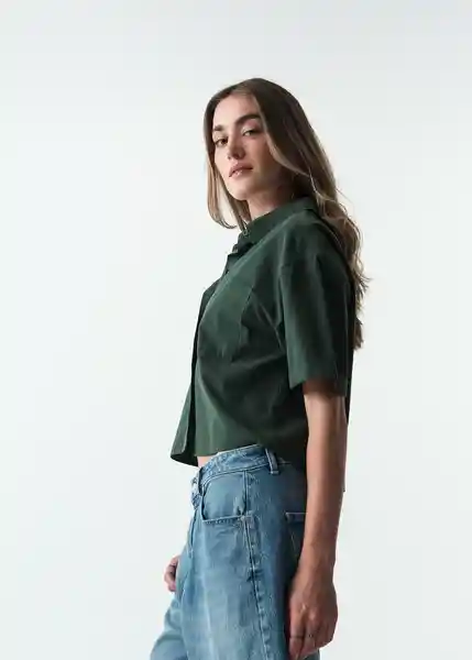 Camisa Cely Mujer Verde Hidai Ultraoscuro Talla S 513G351 Naf Naf