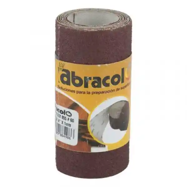 Abracol Rollo Tela Esmeril Para Lijar Madera 1 m 4 N°60