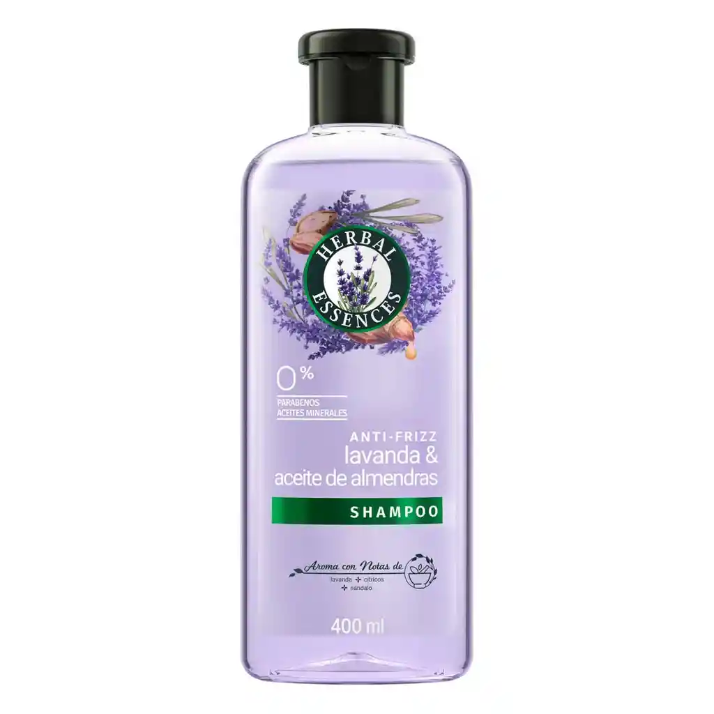 Herbal Essences Shampoo Anti-Frizz Lavanda y Aceite de Almendras