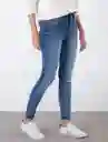 Jean Fit Skinny Azul Índigo Medio Talla 4 Mujer Naf Naf