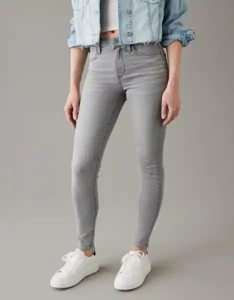 Jean Short High-Rise Jegging Mujer Gris Talla 4 American Eagle