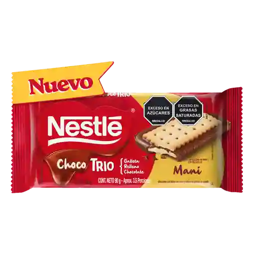 Nestlé Chocotrio Chocolate Con Galleta y Relleno de Maní 90 g