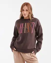 Buzo Embroidery Swea Café Arboleda Ultraoscuro Talla L Chevignon