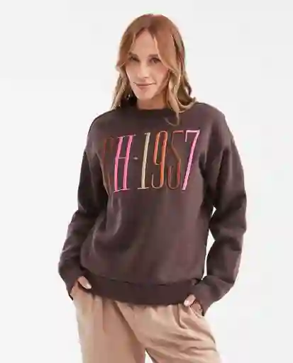 Buzo Embroidery Swea Café Arboleda Ultraoscuro Talla L Chevignon