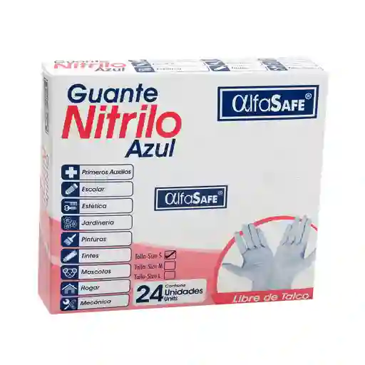 Alfa Safe Guante Nitrilo Azul Talla S
