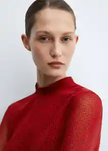Blusa Roses Rojo Talla XS Mujer Mango