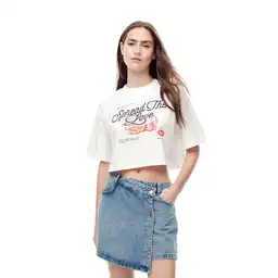 Camiseta Manga Corta Cuello Redondo Algodón Femenino Lafo T-shirt Gef Talla Xs