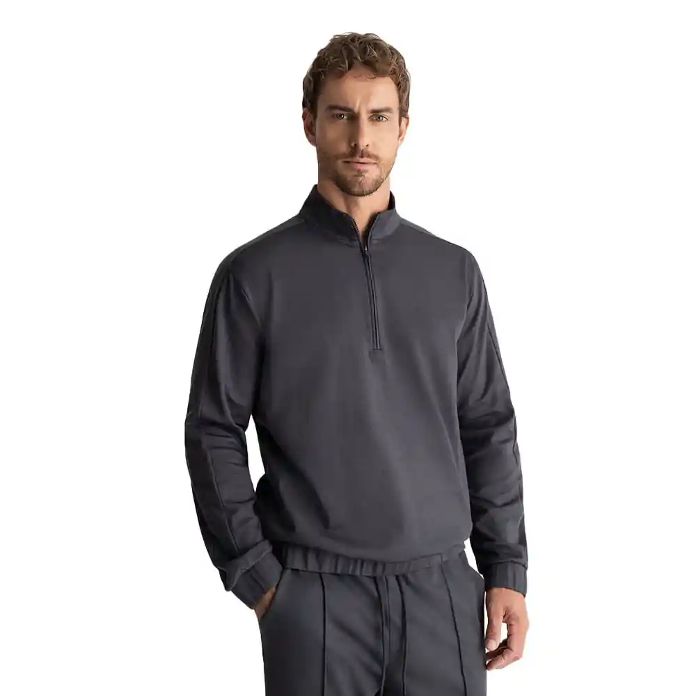 Buzo Con Cierre Frontal en Algodón Masculino Juyez Punto Blanco