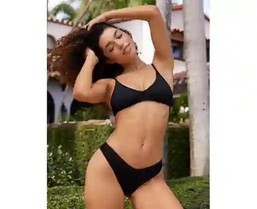 Top Traje de Baño Aerie Negro Talla SMALL American Eagle